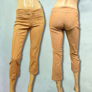 Vintage Guess Jeans Cropped Capri Pants Size 27 Low Rise Tan Brown Y2K